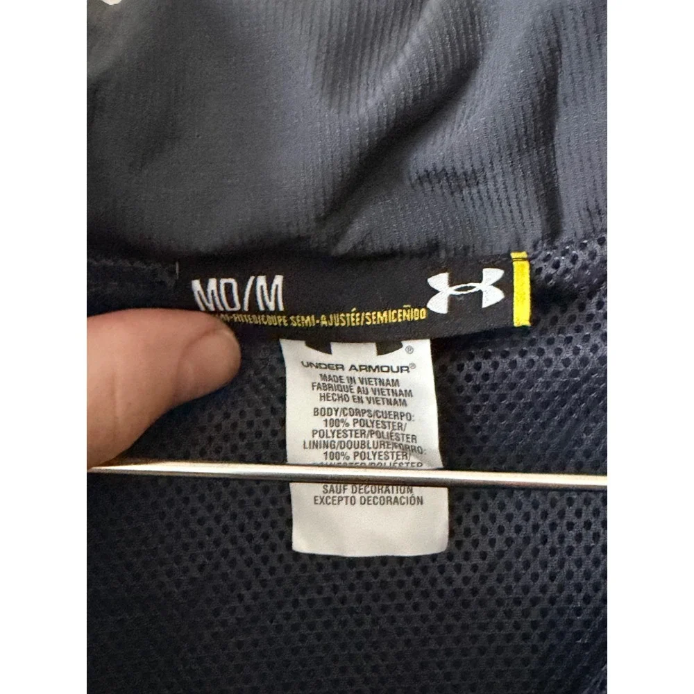 Under Armour‎ Womens Gray Purple Full Zip Windbreaker Mesh Lined Jacket Size M
